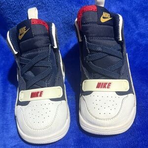 Nike Jordans  Kids' Navy, White, and Red Sneakers